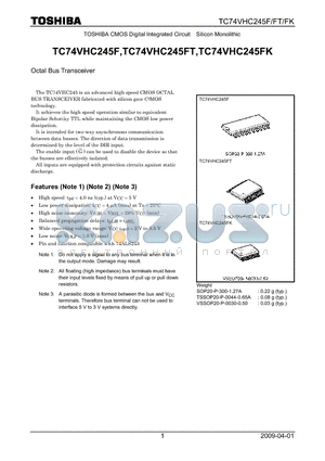 TC74VHC245F_12 datasheet - Octal Bus Transceiver