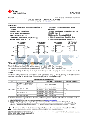 SN74LVC1G00DBVRG4 datasheet - SINGLE 2-INPUT POSITIVE-NAND GATE