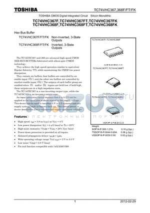 TC74VHC367F_12 datasheet - Hex Bus Buffer