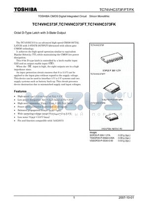 TC74VHC373FK datasheet - Octal D-Type Latch with 3-State Output