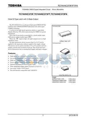 TC74VHC373FK_10 datasheet - Octal D-Type Latch with 3-State Output