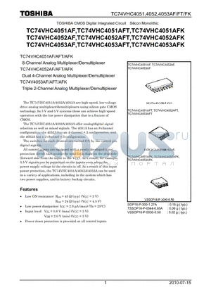 TC74VHC4052AFK_12 datasheet - 8-Channel Analog Multiplexer/Demultiplexer or Dual 4-Channel Analog Multiplexer/Demultiplexer or Triple 2-Channel Analog Multiplexer/Demultiplexer