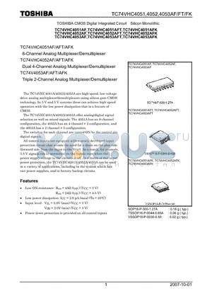 TC74VHC4053AFT datasheet - Analog Multiplexer/Demultiplexer