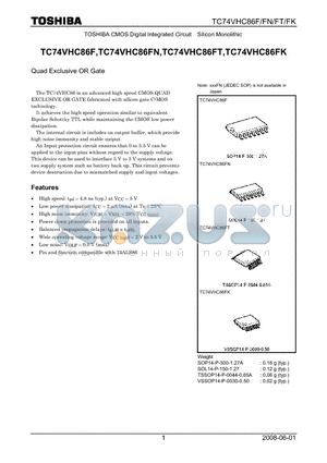 TC74VHC86FN datasheet - Quad Exclusive OR Gate