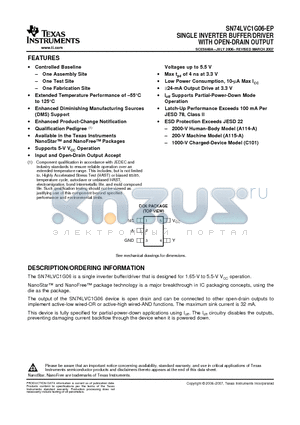 SN74LVC1G06-EP datasheet - SINGLE INVERTER BUFFER/DRIVER WITH OPEN-DRAIN OUTPUT