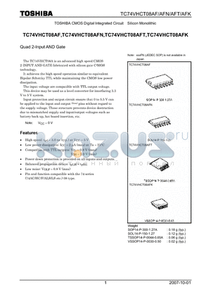 TC74VHCT08AF datasheet - Quad 2-Input AND Gate