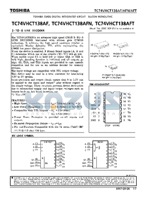 TC74VHCT138AFN datasheet - 3-TO-8 LINE DECODER