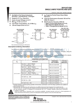 SN74LVC1G08 datasheet - SINGLE 2-INPUT POSITIVE-AND GATE