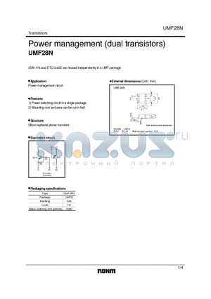 UMF28N datasheet - Power management (dual transistors)