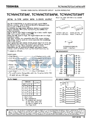 TC74VHCT373AF datasheet - OCTAL D-TYPE LATCH WITH 3-STATE OUTPUT