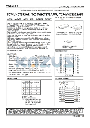 TC74VHCT373AFW datasheet - OCTAL D-TYPE LATCH WITH 3-STATE OUTPUT