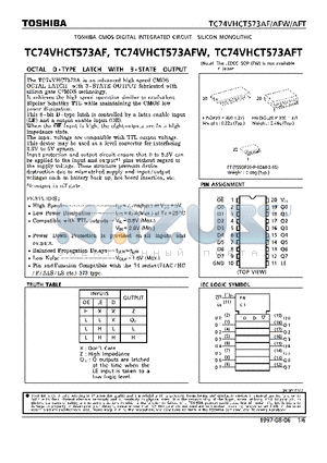 TC74VHCT573AF datasheet - OCTAL D-TYPE LATCH WITH 3-STATE OUTPUT