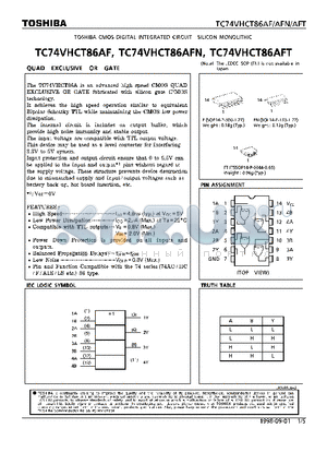 TC74VHCT86AF datasheet - QUAD EXCLUSIVE OR GATE