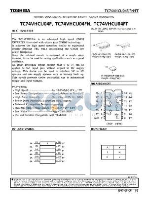 TC74VHCU04FT datasheet - HEX INVERTER