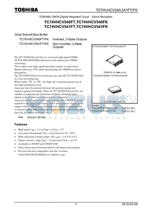 TC74VHCV540FT datasheet - Octal Schmitt Bus Buffer