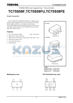 TC75S58F_07 datasheet - Single Comparator