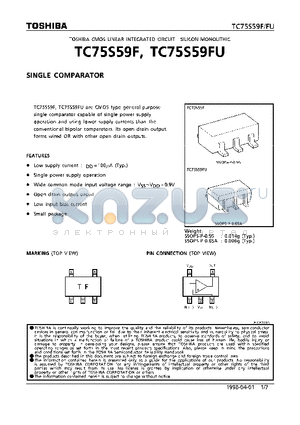 TC75S59 datasheet - SINGLE COMPARATOR