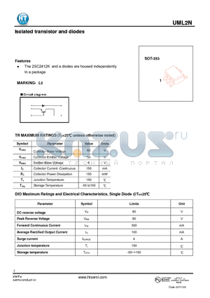 UML2N datasheet - Isolated transistor an d diodes