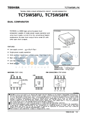 TC75W58FK datasheet - DUAL COMPARATOR