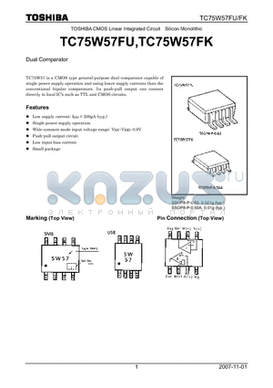 TC75W57FU datasheet - Dual Comparator