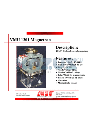 VMU1301 datasheet - Magnetron