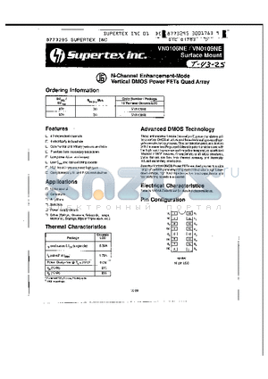 VN0109NE datasheet - N-Channel Enhancement-Mode Vertical DMOS Power FETs Quad Array