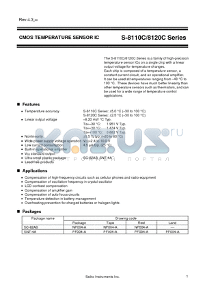 S-8110CPF-DRA-TF-G datasheet - CMOS TEMPERATURE SENSOR IC