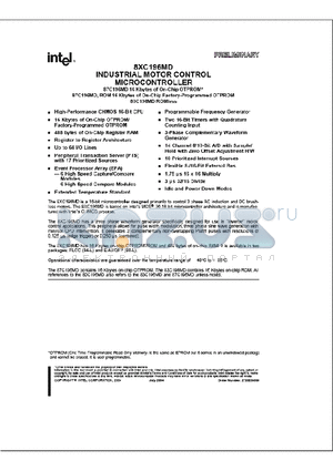 TN87C196MD datasheet - INDUSTRIAL MOTOR CONTROL MICROCONTROLLER