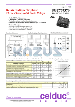 SGT767370 datasheet - Three Phase Solid State Relays