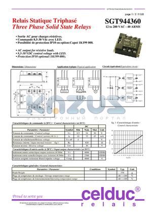 SGT944360 datasheet - Three Phase Solid State Relays