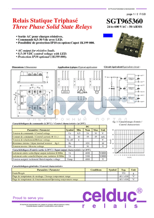 SGT965360 datasheet - Three Phase Solid State Relays