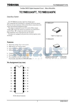 TC7MB3245FT datasheet - Octal Bus Switch