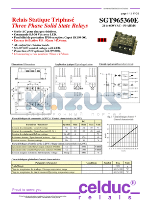 SGT965360E datasheet - Three Phase Solid State Relays