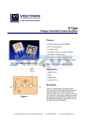 SGUGLA44.736 datasheet - Voltage Controlled Crystal Oscillator
