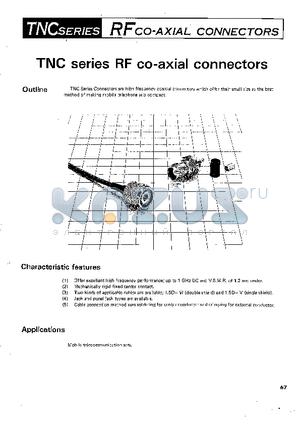 TNC-P-1.5WCR-1 datasheet - RFCO-AXIAL CONNECTORS