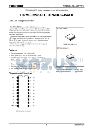 TC7MBL3245AFT datasheet - Octal Low Voltage Bus Switch