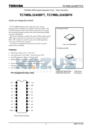 TC7MBL3245BFT datasheet - Octal Low Voltage Bus Switch