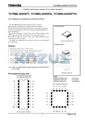 TC7MBL3245SFT datasheet - Low Voltage/Low Capacitance Octal Bus Switch