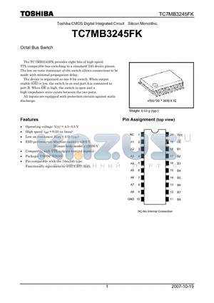 TC7MB3245FK datasheet - Octal Bus Switch