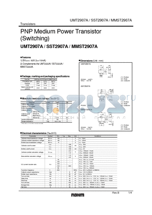 UMT2907A datasheet - PNP Medium Power Transistor