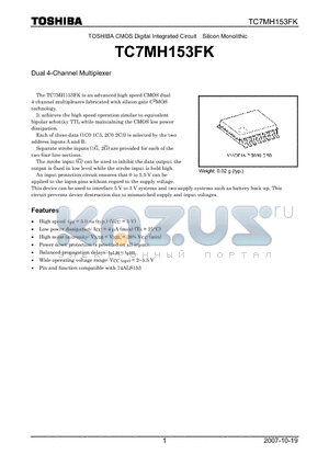 TC7MH153FK_07 datasheet - Dual 4-Channel Multiplexer