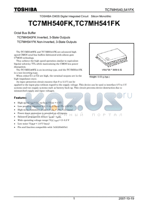 TC7MH541FK datasheet - Octal Bus Buffer