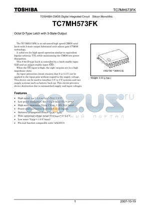 TC7MH573FK datasheet - Octal D-Type Latch with 3-State Output