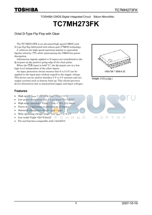 TC7MH273FK datasheet - Octal D-Type Flip Flop with Clear