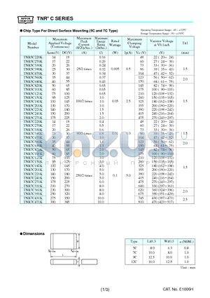 TNR12C151K datasheet - TNR C SERIES