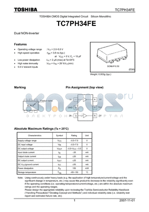 TC7PH34FE datasheet - Dual NON-Inverter