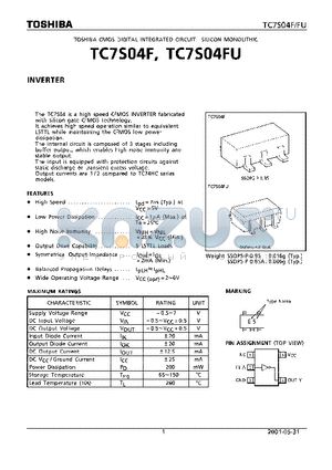 TC7S04F_01 datasheet - INVERTER