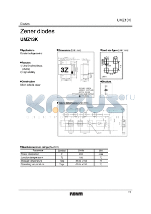 UMZ15K datasheet - Zener diodes