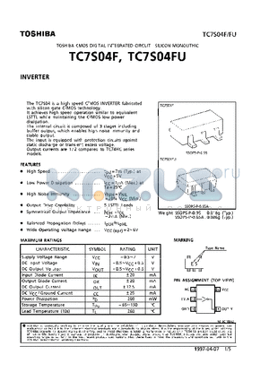 TC7S04F datasheet - INVERTER