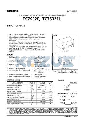 TC7S32FU datasheet - 2-INPUT OR GATE